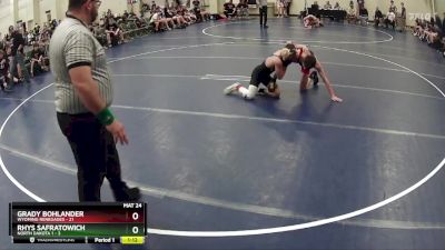 110 lbs Round 3 (6 Team) - Rhys Safratowich, North Dakota 1 vs Grady Bohlander, Wyoming Renegades