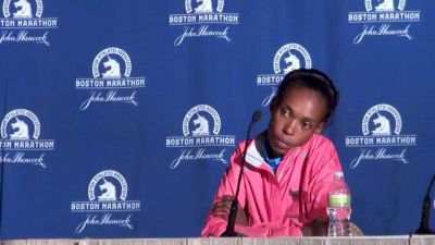 Rita Jeptoo after winning her second Boston Marathon