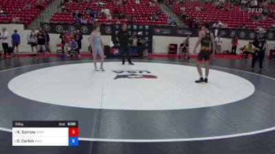 55 kg Rnd Of 16 - Nicholas Sorrow, Simmons Academy Of Wrestling vs Dale Corbin, Wisconsin