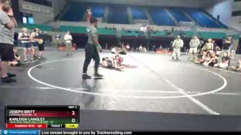 75 lbs Round 1 (3 Team) - Joseph Britt, Carolina Reapers vs Karleigh Langley, Team Bear Wrestling Club Red