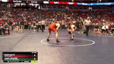 3A-150 lbs Champ. Round 1 - Evan Ralfs, North Scott vs Owen Walker, Valley, West Des Moines