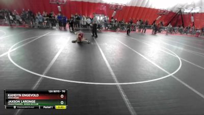 70 lbs Champ. Round 1 - Jaxson LaRonge, CrassTrained: Weigh In Club vs Kamdyn Engevold, Wisconsin