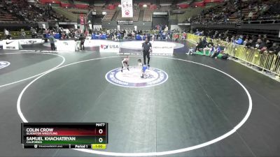 43 lbs Quarterfinal - Samuel Khachatryan, California vs Colin Crow, Gladiator Wrestling