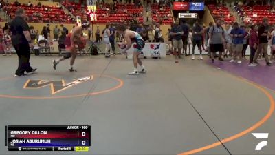 160 lbs Cons. Round 3 - Gregory Dillon, MO vs Josiah Aburumuh, NE