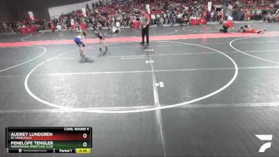 60 lbs Cons. Round 5 - Audrey Lundgren, St. Croix Falls vs Penelope Tengler, Mukwonago Wrestling Club