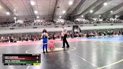 60D Cons. Round 3 - Levi Clemons, Lawson Youth Wrestling Club vs Freya Grayson, Owensville Kids Wrestling Club