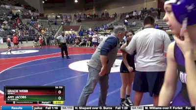 5A 110 lbs Quarterfinal - Amy Jacobs, El Dorado vs Gracie Webb, Searcy