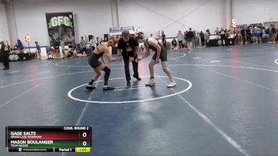 130 lbs Cons. Round 2 - Mason Boulanger, Team Nazar vs Gage Salts, Grass Lake Warriors