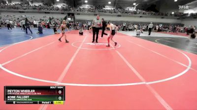 85 lbs Cons. Semi - Peyton Wheeler, Chillicothe Wrestling Club-AAA vs Kobe Fallert, Phenom Wrestling-AAA