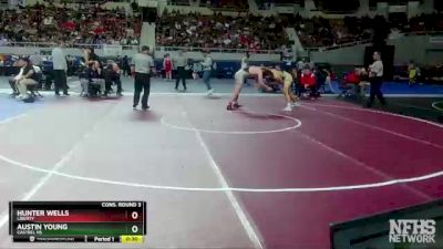 D1-215 lbs Cons. Round 3 - Hunter Wells, Liberty vs Austin Young, Casteel HS