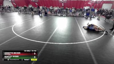 94-102 lbs Round 3 - Huntley Ryder, Wisconsin vs Annistyn Becker, Wisconsin