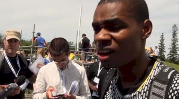 Warren Weir the weirwolf puts on a show in the 200m at Edmonton International Track Classic