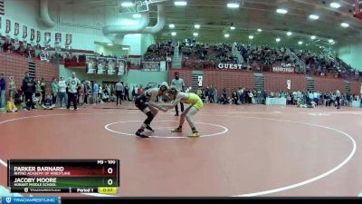 100 lbs Champ. Round 2 - Parker Barnard, Rhyno Academy Of Wrestling vs Jacoby Moore, Hobart Middle School