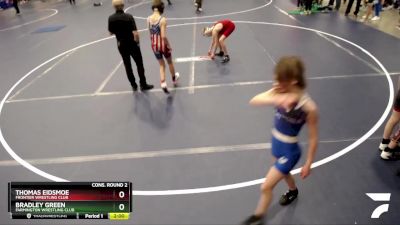 97 lbs Cons. Round 2 - Thomas Eidsmoe, Frontier Wrestling Club vs Bradley Green, Farmington Wrestling Club