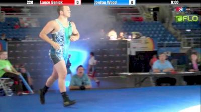 220 lbs finals Lance Benick MN vs. Jordan Wood PA