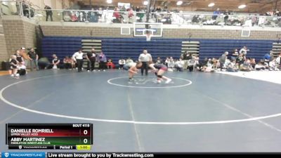 114/120 Cons. Round 2 - Danielle Romriell, Upper Valley Aces vs Abby Martinez, Middleton Wrestling Club