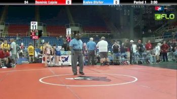 94 lbs match Dominic Lajoie vs. Kaden Gfeller