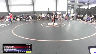 70 lbs Cons. Round 1 - Colin Agidius, Big Cat Wrestling Club vs Camden Hanson, Snoqualmie Valley Wrestling Club