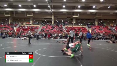 105 lbs Cons. Round 3 - Cooper Glasscock, Iron Grapplers Wrestling Club vs Adryn Carter, Maize Wrestling Club