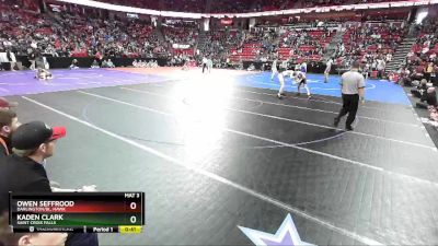 D2-138 lbs Cons. Semi - Owen Seffrood, Darlington/Bl. Hawk vs Kaden Clark, Saint Croix Falls