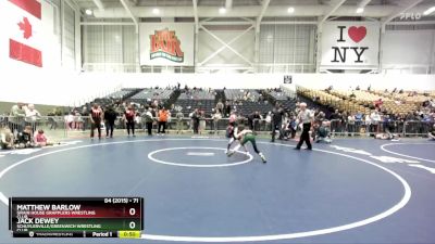 71 lbs Semifinal - Matthew Barlow, Grain House Grapplers Wrestling Club vs Jack Dewey, Schuylerville/Greenwich Wrestling Club