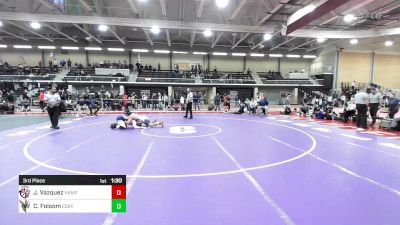 220 lbs 3rd Place - Jerameel Vazquez, Hampden Charter East vs Chris Folsom, Essex