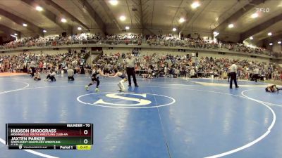 70 lbs Champ. Round 1 - Hudson Snodgrass, Higginsville Youth Wrestling Club-AA vs Jaxten Parker, Northwest Grapplers Wrestling Club-AA