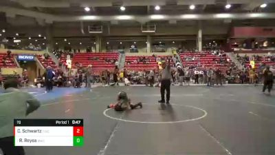 70 lbs Quarterfinal - Rudy Reyes, Derby Wrestling Club vs Cooper Schwartz, Tiger Wrestling Club