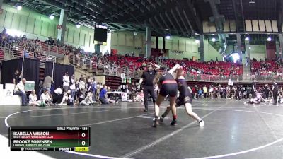 138 lbs Cons. Round 2 - Isabella Wilson, Scottsbluff Wrestling Club vs Brooke Sorensen, Louisville Wrestling Club