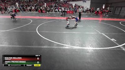 57 lbs Quarterfinal - Kolton Kellogg, Prescott vs Owen Pronschinske, LAW