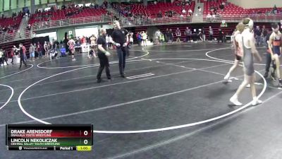 125 lbs 5th Place Match - Drake Arensdorf, Ogallala Youth Wrestling vs Lincoln Nekoliczak, Central Valley Youth Wrestling