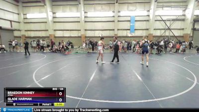 126 lbs Quarterfinal - Braedon Kinney, Utah vs Glade Harman, Utah