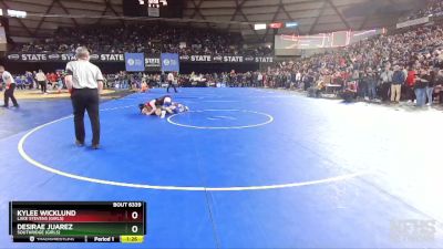 Girls 3A/4A 135 Champ. Round 2 - Desirae Juarez, Southridge (Girls) vs Kylee Wicklund, Lake Stevens (Girls)