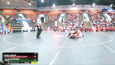 157 lbs Quarterfinals (8 Team) - Jacob Pickford, Hudson vs Noah Adams, Saginaw Michigan Lutheran Seminary