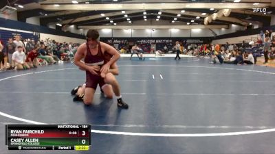 184 lbs 5th Place Match - Casey Allen, Springfield College vs Ryan Fairchild, Muhlenberg