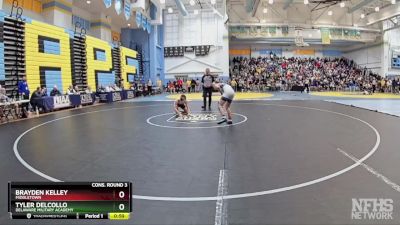 120 lbs Cons. Round 3 - Tyler Delcollo, Delaware Military Academy vs Brayden Kelley, Middletown