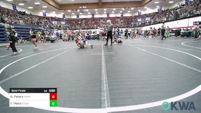 52 lbs Semifinal - Kamden Peters, Harrah Little League Wrestling vs Frank Petro, Cowboy Wrestling