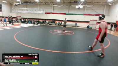 149-160 lbs 5th Place Match - Vincent Salinas Jr., Worland Wrestling Club vs Eva Wilson, Powell Wrestling Club