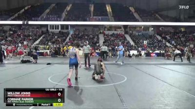 115 lbs Semifinal - Corinne Parker, WR-Topeka Blue Thunder vs Willow Johns, Paola Wrestling Club