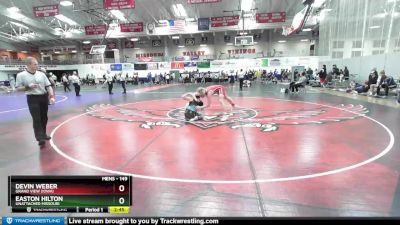 149 lbs Cons. Round 3 - Devin Weber, Grand View (Iowa) vs Easton Hilton, Unattached Missouri