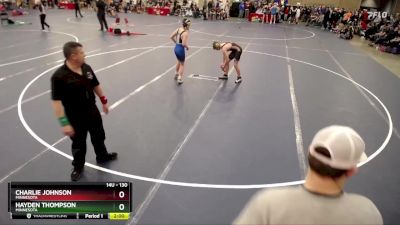 130 lbs Semifinal - Hayden Thompson, Minnesota vs Charlie Johnson, Minnesota