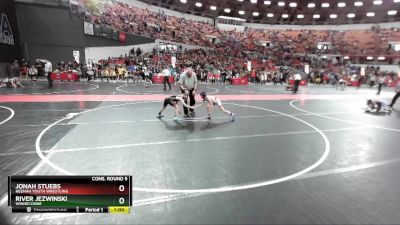 69 lbs Cons. Round 5 - River Jezwinski, Winneconne vs Jonah Stuebs, Neenah Youth Wrestling