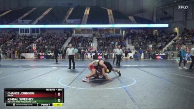 250 lbs Quarterfinal - Chance Johnson, Maize vs Kimbal Sweeney, De Soto Kids Wrestling Club