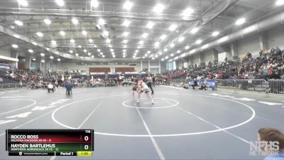116 lbs Round 1 (3 Team) - Rocco Ross, Palmyra Macedon Sr HS vs Hayden Bartlemus, Northern Adirondack Sr HS