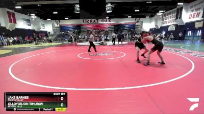 132 lbs Cons. Round 4 - Jake Barnes, Paloma Valley vs Olloyorjon Timurov, Beverly Hills