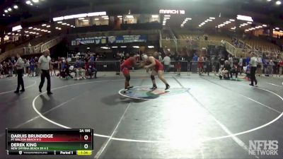 2A 195 lbs Cons. Round 3 - Derek King, New Smyrna Beach Sr H S vs Daruis Brundidge, Ft Walton Beach H S