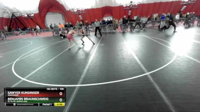 106 lbs 5th Place Match - Sawyer Kundinger, Wisconsin vs Benjamin Braunschweig, RT Elite Wrestling