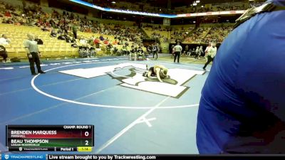 157 Class 2 lbs Champ. Round 1 - Brenden Marquess, Marshall vs Beau Thompson, Logan-Rogersville