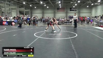 100 lbs Cons. Round 1 - Ruger Sneath, Hoisington Jr Cardinal vs Gavin Collins, Kansas Thunderstruck Wrestling