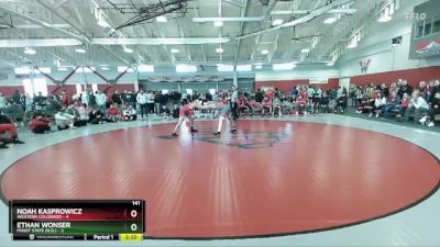 141 lbs Finals (2 Team) - Noah Kasprowicz, Western Colorado vs Ethan Wonser, Minot State (N.D.)